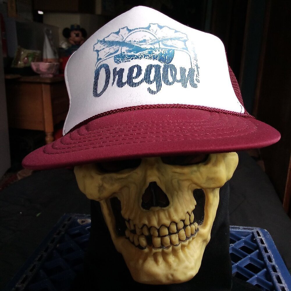 Deadstock Vintage 80s Oregon Seagull Ocean Coast Snap Trucker Hat Cap